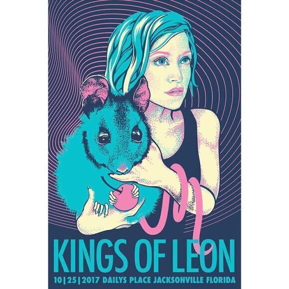 Kings of Leon concert tour poster 2017 Florida Crosgrove Mouse - Picture 1 of 7
